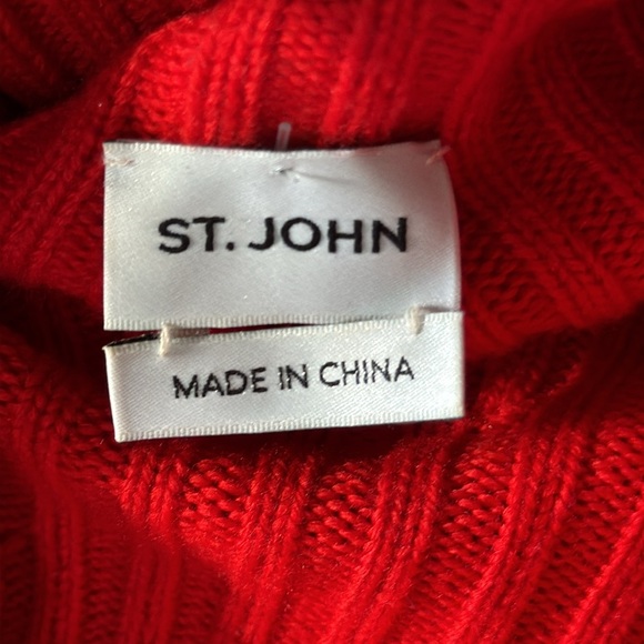 St John Red Wool Turtleneck Sweater Size XS - Picture 6 of 8